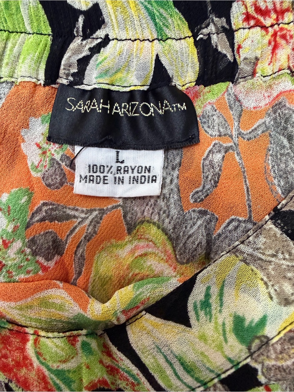 Vintage Floral Asymmetrical Rayon Skirt Boho Y2K Size L - Picture 7 of 9